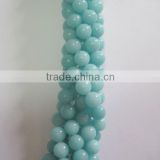 wholesale high quality gemstone blue dye jade round beads jewelry