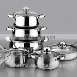 12pcs Different Type Cookware Stainless Steel Wok Set