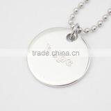 Stainless Steel Custom Logo Round Engraving Tag Necklaces thumbnail-1