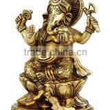 Brass Ganesha Sitting 5" thumbnail-2