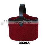 Acrylic Fibre Knited Basket With Pu Handle thumbnail-1