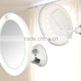 10x led cosmetic mirror, swivel suction cup makeup mirror, lighted led mirror
