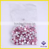 YiWu factory rice ss 3 flat back pink crytsal rhinestone decoration for nail design
