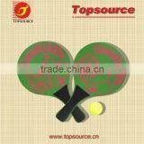 Mini Cheap Wooden Natural Cartoon Shaped School Tennis Beach Racket Set With Ball for Promotion