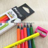 7" Standard Size Triangular Shape Black Wood Neon Color Pencil thumbnail-1