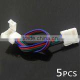 RGB 5050 LED STRIP LIGHT SOLDERLESS CONNECTORS LINK WIRES TAPE CORNER JOINERS UK thumbnail-2