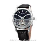 Best Design Fashion Genuine Leather Skeleton Watch Automatic Mechanical Mens thumbnail-2