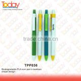 ECOZONE Universal audit factory Hot Sales Cheap PLA Custom Shape biodegradable corn pen