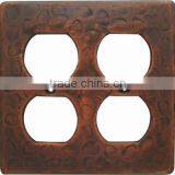 copper double outlet switch plate
