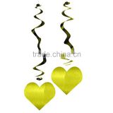 valentines day wholesale Gold Heart Hanging Swirl wedding Decorations