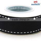 Solid Color Wholesale 7/8 Black Ribbon With White Stitched Grosgrain Ribbon thumbnail-1