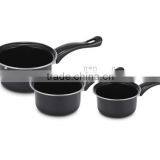 3pcs Carbon Steel Non-stick Sauce Pan With Bakelite Handle