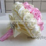 Handmade wedding bouquet wholesale with bowknot and brooch
