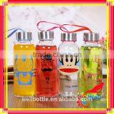 450ml Glass Water Bottle With Metal Lid Good in Sealing Add Silk Printing Glass thumbnail-1