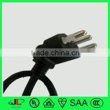 DongGuan Factory UC certified three prong power cord plug Brazil three prong 90 degree power cord