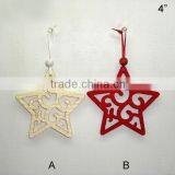 Christmas Felt Stars/deer/tree Hanging Decoration Xmas Tree Ornament Gifts in Red and White thumbnail-1