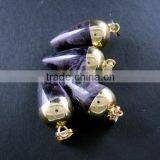 15x30mm Water Drop Shape Gold Plated Purple Amethyst Power Stone Pendant Charm DIY Supplies 1850207 thumbnail-5
