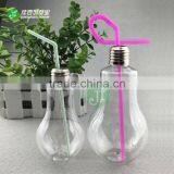 Factory Supply Golden Screw Cap Wholesale Light Bulb Shape Plastic Juice Beverage Bottle thumbnail-3