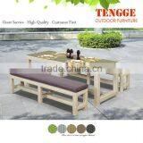 5 Pieces Patio Rattan Long Bench With Long Table thumbnail-2