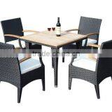 Luxury Outdoor Furniture, Black Rattan Outdoor Table With Chairs thumbnail-4