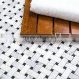 Basketwave Carrara White Marble Mosaic Tile thumbnail-3