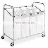 Vivinature Chrome Plating Frame Laundry Sorter With 4 Lift off Sorters thumbnail-1
