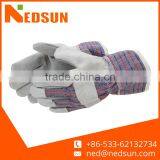 Classical Pasted Cuff Safety Cow Split Leather Working Gloves thumbnail-1