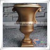 Golden Luxury Flower Pot Fiberglass Urn