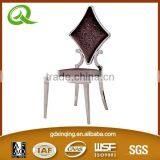 Home Furniture Crystal Button PU Leather Stainless Steel Dining Chairs thumbnail-4