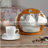 Tea Set Popular Hotel Square Espresso Ceramic Coffee Cup and Saucer