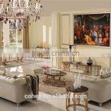 Promotion Modern Stainless Steel Marble Coffee Table Oval Shape B818 thumbnail-5