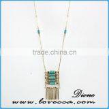 Fashion Wholesale Handmade Gemstone Long Chain Tassel Charm Necklace thumbnail-1