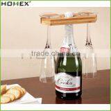 Handmade Bamboo Wine Glass & Bottle Holder Homex-BSCI Factory thumbnail-1