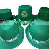 Type of St. Patrick's Day Vintage Style Men's Green Custom Wool Felt Slash Top Hat for Promotional Gifts Made in China thumbnail-4