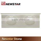 Newstar One Piece White Cultured Marble Vanity Tops thumbnail-3