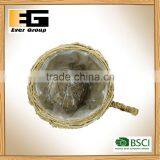 Flowerpot With Circular Natural Rattan Cup Shape/Garden Planter thumbnail-3