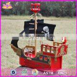2017 Top Fashion Children Imagine Shark Bite Pirate Ship Wooden Toy Pirate Ship & Pirate Play Set W03B060-S thumbnail-5