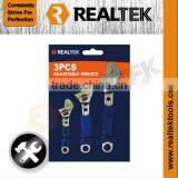 3pcs Adjustable Wrench Monkey Spanner Set With Hole
