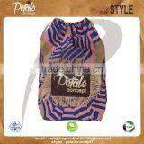 Top Quality Two Color Umbrella Print All Overjute Pouch With Cotton Drawstring Closure