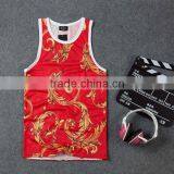 Newest style sublimation mens tank top 3D printing best price hot sales customer wholesale men tank tops