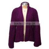 Open Front Women Cardigan, Thick Knitted Sweater Cardigan thumbnail-1