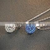 925 Sterling Silver Fresh Rhodium Plated Ball Shape Pendant Necklace thumbnail-3