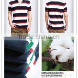 High Quality Men's Cotton Green Striped Polo Shirt Wholesale China thumbnail-4