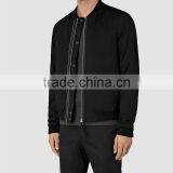 MGOO High Quality Custom Black Fashion Bomber Jackets Brand Designs Tops Mens Zip Up Long Sleeves Jacket thumbnail-4