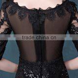 MGOO Wholesale Cheap Price Elegant Chiffon Evening Dresses Long Black Beaded Wedding Party Vestidos 2064 thumbnail-6