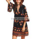 Zm50372b New Style Long Sleeve Women Dress Printed Lady Clothes thumbnail-3