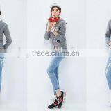 Female Section Hemp Grey Cultivate One's Morality Version Hooded Cardigan Fleece Jacket thumbnail-4