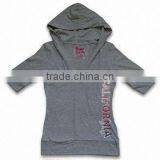 Simple Design Ladies Knitted T-shirt With Special Printing on Front thumbnail-1