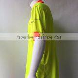 Mens High Quality High Visibility Fluorescent Short Sleeve Contrast Rib Collar Micro Mesh Safety Polo Tshirt thumbnail-3