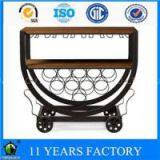 Metal Industrial Fashion Design Moveable 2 Shelves Boated Cart With Industrial Wheels thumbnail-1